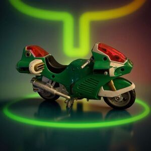 Vintage 1999 Green Power Rangers Lightspeed Rescue Motorcycle A40